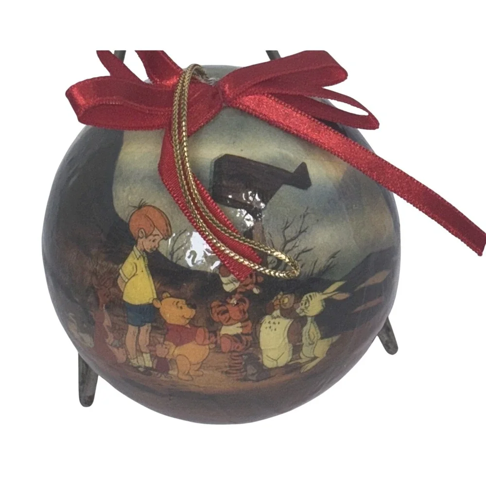 Vintage Paper Mache Disney Winnie the Pooh‎ Friends Christmas Ball Ornament